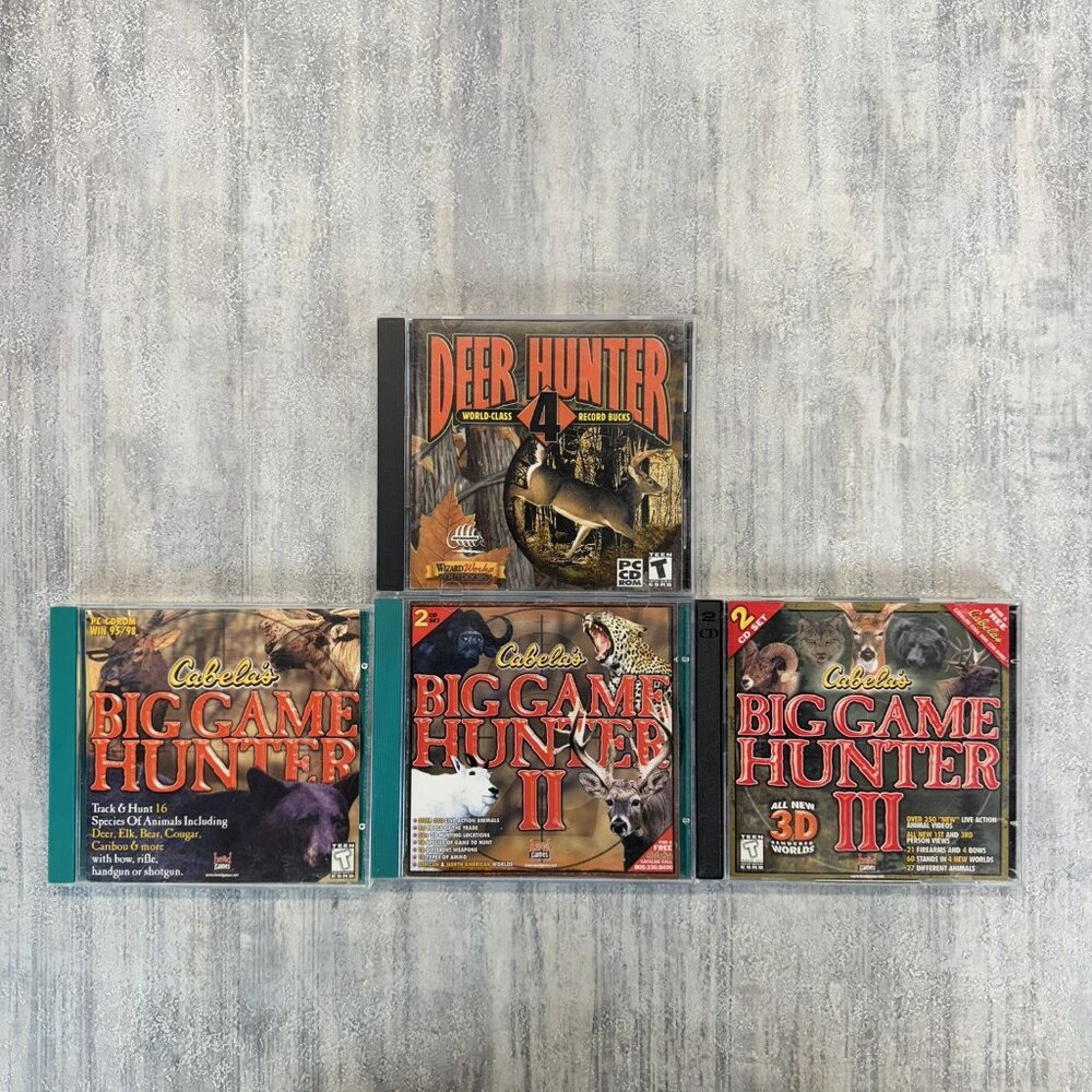 DEER HUNTER 4 World class record bucks  Cabelas Big Game Hunter 1 2 3 PC CD-Rom